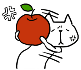 cat and apple1English sticker #569004