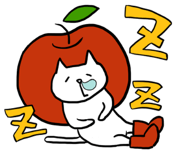 cat and apple1English sticker #569005