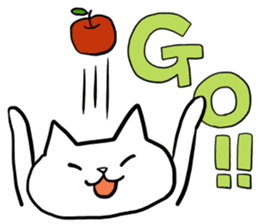 cat and apple1English sticker #569007