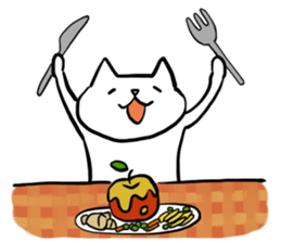 cat and apple1English sticker #569011
