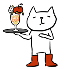 cat and apple1English sticker #569013