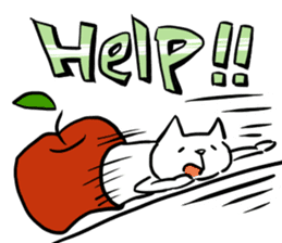 cat and apple1English sticker #569014