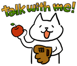 cat and apple1English sticker #569016