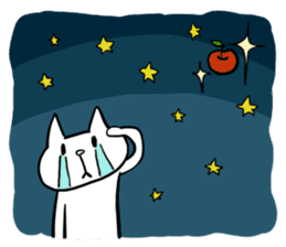 cat and apple1English sticker #569024