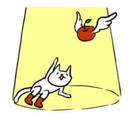 cat and apple1English sticker #569026