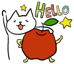 cat and apple1English sticker #569027