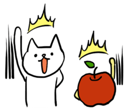 cat and apple1English sticker #569029