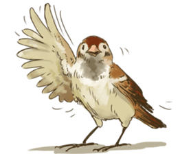 Chik Chirik the sparrow sticker #570200
