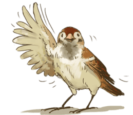 Chik Chirik the sparrow sticker #570200