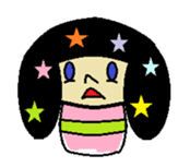 Kokeshi-girl sticker #571478