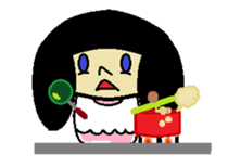 Kokeshi-girl sticker #571503