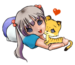 Littlel Liger-chan and Momo-chan sticker #577404