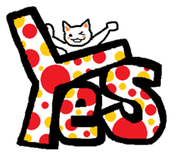Cat and English sticker sticker #581210