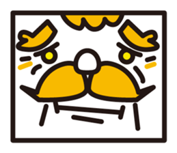 mustached stamp sticker #581389