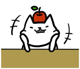 cat and apple0 sticker #582438
