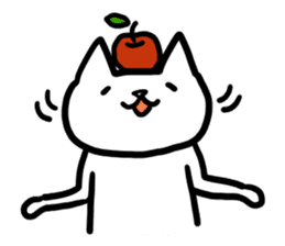 cat and apple0 sticker #582442