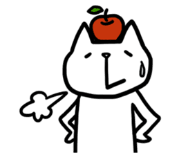 cat and apple0 sticker #582444