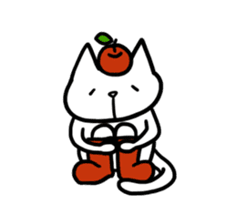 cat and apple0 sticker #582451