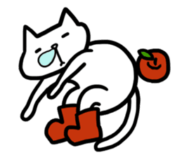cat and apple0 sticker #582455