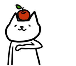 cat and apple0 sticker #582464