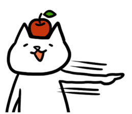 cat and apple0 sticker #582465