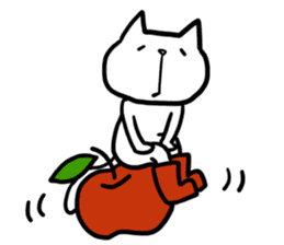 cat and apple0 sticker #582471