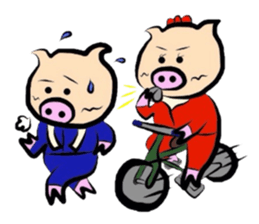 Couple of the pig sticker #586131
