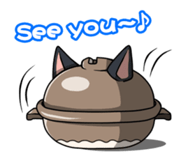 Earthenware Cat Pot"DONYABEE" sticker #587675