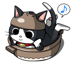 Earthenware Cat Pot"DONYABEE" sticker #587705