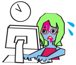 Zombie Girl Sticker sticker #591483