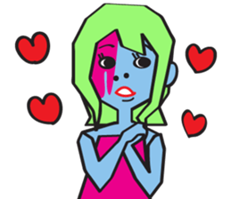 Zombie Girl Sticker sticker #591495