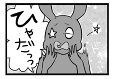 Rabbit, chick and Manga sticker #592402