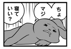 Rabbit, chick and Manga sticker #592427