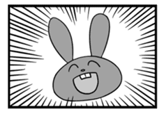 Rabbit, chick and Manga sticker #592428