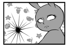 Rabbit, chick and Manga sticker #592431