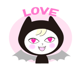 Lovely satan and twin cats 2 sticker #592529
