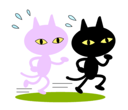 Lovely satan and twin cats 2 sticker #592551