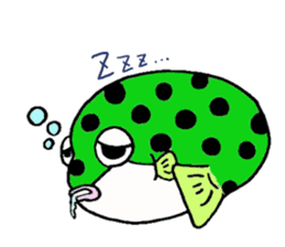 Green spotted puffer Tetsuchan sticker #593517