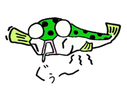 Green spotted puffer Tetsuchan sticker #593526