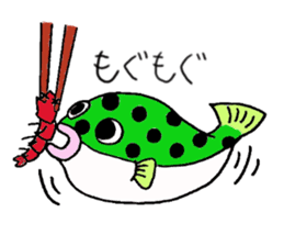 Green spotted puffer Tetsuchan sticker #593527