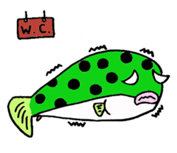 Green spotted puffer Tetsuchan sticker #593529