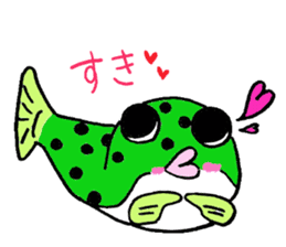 Green spotted puffer Tetsuchan sticker #593535