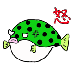 Green spotted puffer Tetsuchan sticker #593540