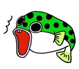 Green spotted puffer Tetsuchan sticker #593543