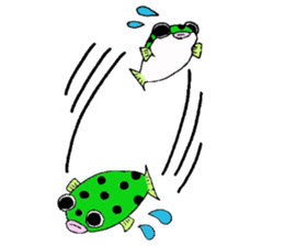 Green spotted puffer Tetsuchan sticker #593545