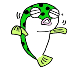 Green spotted puffer Tetsuchan sticker #593550