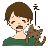 the cat and owner sticker #595995