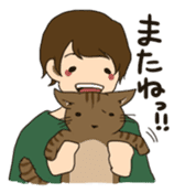the cat and owner sticker #596003