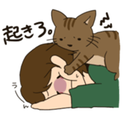 the cat and owner sticker #596006