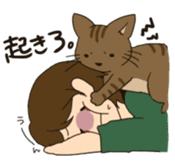 the cat and owner sticker #596006
